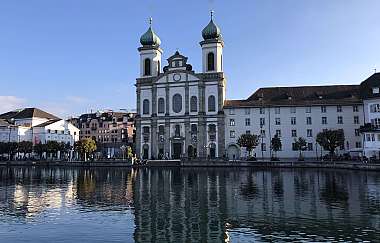 Baroque church by the river